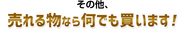 その他、売れる物なら何でも買います！